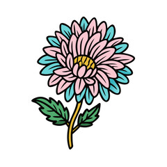 chrysanthemum flower icon, chrysanthemum flower vector illustration-simple illustration of chrysanthemum flower, perfect for chrysanthemum flower logos and icons