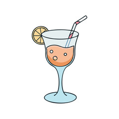 cocktail glass icon, cocktail glass vector illustration-simple illustration of cocktail glass, perfect for cocktail glass logos and icons