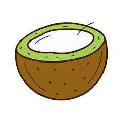 coconut icon, coconut vector illustration-simple illustration of coconut, perfect for coconut logos and icons