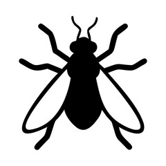 High-Quality Black Fly Silhouette Vector | Transparent PNG