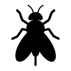 Black fly icon silhouette vector illustration isolated on transparent background