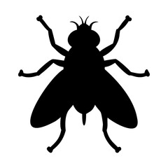 Black fly icon silhouette vector illustration isolated on transparent background