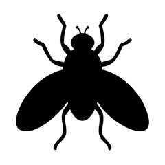 Black fly icon silhouette vector illustration isolated on transparent background