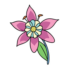 columbine flower icon, columbine flower vector illustration-simple illustration of columbine flower, perfect for columbine flower logos and icons