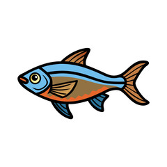 Fototapeta premium congo tetra fish icon, congo tetra fish vector illustration-simple illustration of congo tetra fish, perfect for congo tetra fish logos and icons