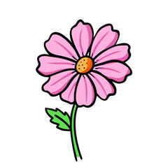 cosmos flower icon, cosmos flower vector illustration-simple illustration of cosmos flower, perfect for cosmos flower logos and icons