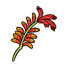 crocosmia flower icon, crocosmia flower vector illustration-simple illustration of crocosmia flower, perfect for crocosmia flower logos and icons