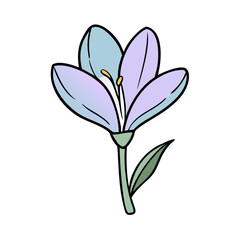 crocus flower icon, crocus flower vector illustration-simple illustration of crocus flower, perfect for crocus flower logos and icons