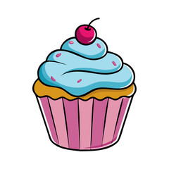cupcake icon, cupcake vector illustration-simple illustration of cupcake, perfect for cupcake logos and icons