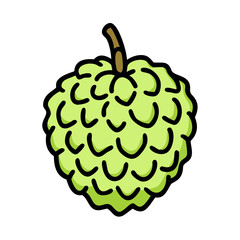 custard apple icon, custard apple vector illustration-simple illustration of custard apple, perfect for custard apple logos and icons