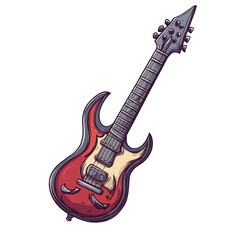 Obraz premium Cool electric guitar illustration rock music design art graphic