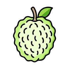 custard apple icon, custard apple vector illustration-simple illustration of custard apple, perfect for custard apple logos and icons