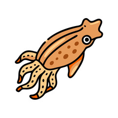 cuttlefish icon, cuttlefish vector illustration-simple illustration of cuttlefish, perfect for cuttlefish logos and icons