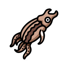 cuttlefish icon, cuttlefish vector illustration-simple illustration of cuttlefish, perfect for cuttlefish logos and icons