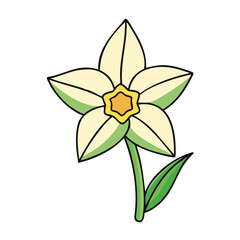 daffodil flower icon, daffodil flower vector illustration-simple illustration of daffodil flower, perfect for daffodil flower logos and icons