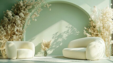 modern living white sofa. generative ai