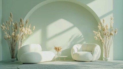 modern living white sofa. generative ai
