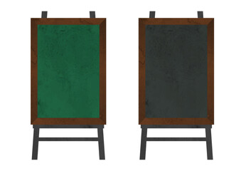 水彩の黒板看板イラストセット（緑・黒・イーゼル） © kobako
