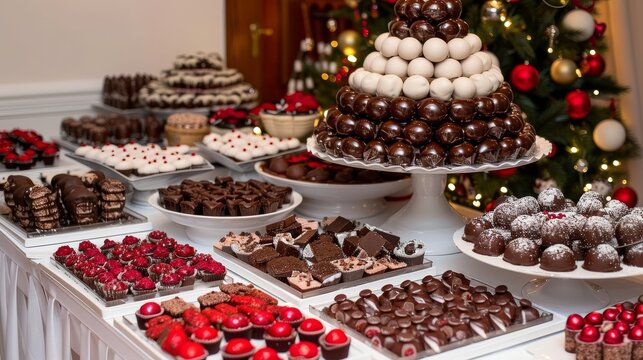 Vibrant table of delicious treats at a themed party perfect for eye catching advertising layout