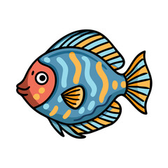 discus fish icon, discus fish vector illustration-simple illustration of discus fish, perfect for discus fish logos and icons