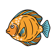 discus fish icon, discus fish vector illustration-simple illustration of discus fish, perfect for discus fish logos and icons