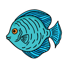 discus fish icon, discus fish vector illustration-simple illustration of discus fish, perfect for discus fish logos and icons