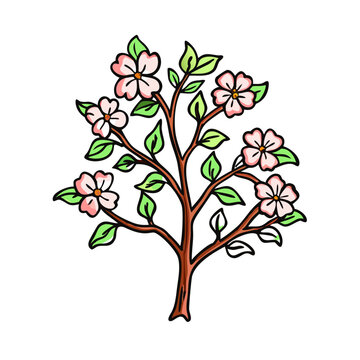 recommend clip art: dogwood tree icon, dogwood tree vector illustration-simple illustration of dogwood tree, perfect for dogwood tree logos and icons