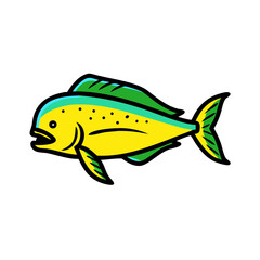 dorado mahi mahi icon, dorado mahi mahi vector illustration-simple illustration of dorado mahi mahi, perfect for dorado mahi mahi logos and icons