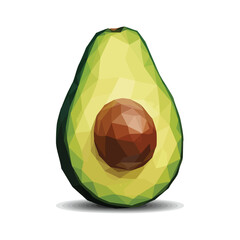 Naklejka premium Isolated low poly avocado illustration healthy food diet nutrition fruit art