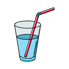 drinking straw in glass icon, drinking straw in glass vector illustration-simple illustration of drinking straw in glass, perfect for drinking straw in glass logos and icons