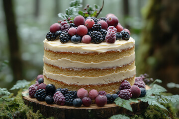 forest berry naked cake,