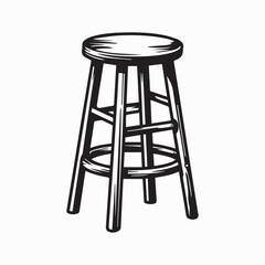 Wooden Stool with Legs Icon