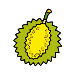 durian fruit icon, durian fruit vector illustration-simple illustration of durian fruit, perfect for durian fruit logos and icons
