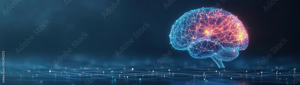 Poster intricate brain structure with a web of interconnected neural pathways depicting the complexity of t