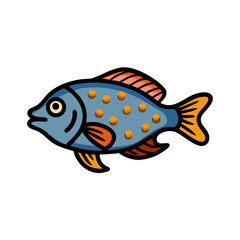 dwarf cichlid fish icon, dwarf cichlid fish vector illustration-simple illustration of dwarf cichlid fish, perfect for dwarf cichlid fish logos and icons