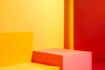 orange gradient background, with red at the bottom and yellow at the top
