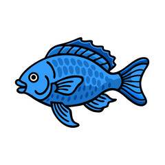 electric blue ram fish icon, electric blue ram fish vector illustration-simple illustration of electric blue ram fish, perfect for electric blue ram fish logos and icons