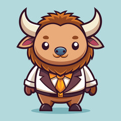 Cute buffalo in a suit