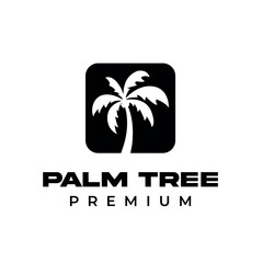 Fototapeta premium Vector illustration of palm tree silhouette isolated on white background and also on the background of the afternoon atmosphere on the beach