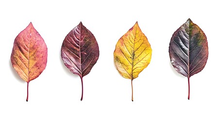 Fototapeta premium Set of autumn leaves isolated on a white background