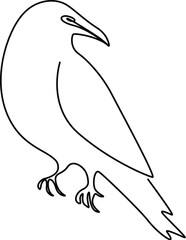 The crow on the tree is a line art drawing. 