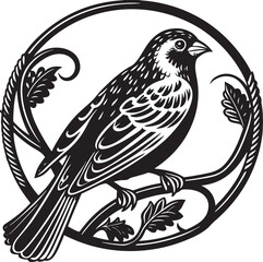 Fototapeta premium Sinai Rose Finch Bird silhouette