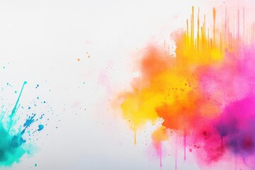 Vibrant Abstract Artwork Featuring Dynamic Colorful Paint Splatters in Various Hues Creating an Energetic and Playful Artistic Expression on Canvas