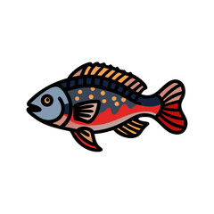 firemouth cichlid fish icon, firemouth cichlid fish vector illustration-simple illustration of firemouth cichlid fish, perfect for firemouth cichlid fish logos and icons