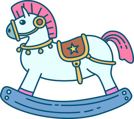 Colorful Rocking Horse Illustration