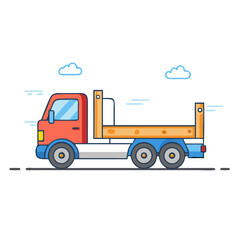Fototapeta premium flatbed truck icon, flatbed truck vector illustration-simple illustration of flatbed truck, perfect for flatbed truck logos and icons