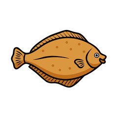 flounder icon, flounder vector illustration-simple illustration of flounder, perfect for flounder logos and icons