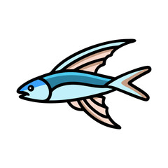 flying fish icon, flying fish vector illustration-simple illustration of flying fish, perfect for flying fish logos and icons