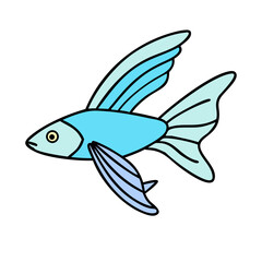 flying fish icon, flying fish vector illustration-simple illustration of flying fish, perfect for flying fish logos and icons