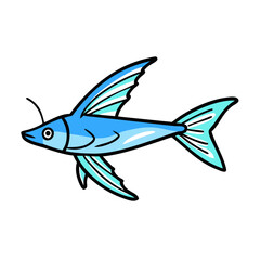 flying fish icon, flying fish vector illustration-simple illustration of flying fish, perfect for flying fish logos and icons